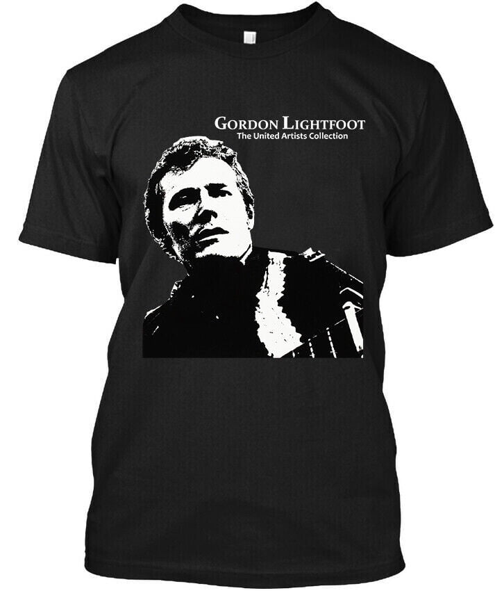 T-shirt Gordon Lightfoot - Homme/Femme - 100% Coton - Noir - De S à 3XL - Neuf