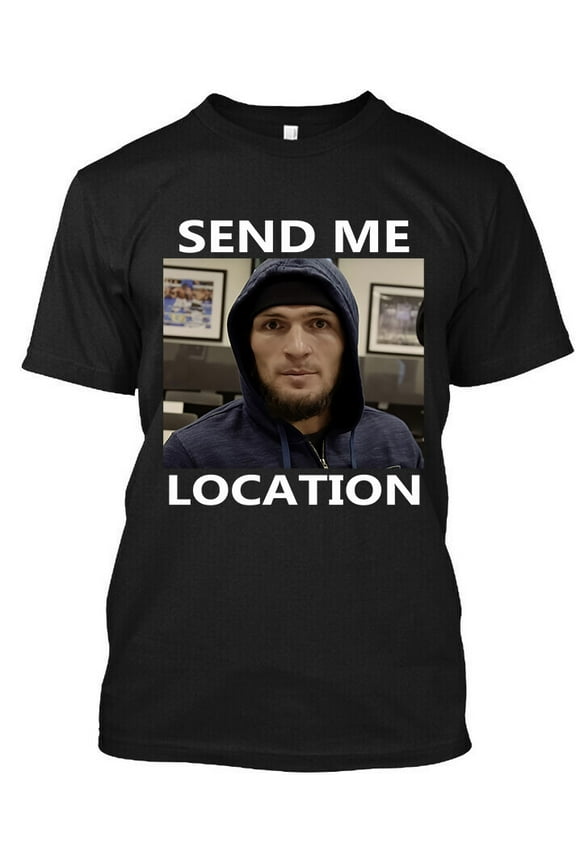 New! Popular Khabib Nurmagomedov Send Me Location Russian Mixed T-Shirt S-4XL