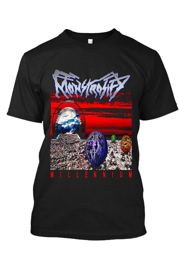 New Popular Monstrosity Millennium American Death Music Retro Logo T-Shirt S-4XL
