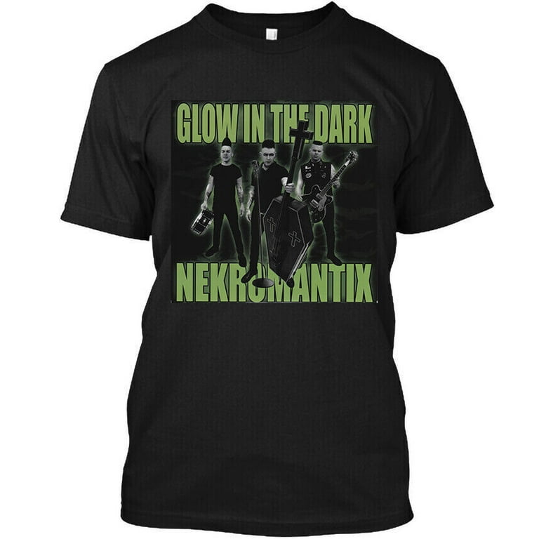 New Popular Nekromantix Glow in the Dark American Music Logo T Shirt Size S 4XL