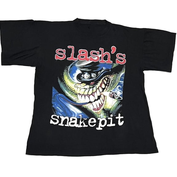 New Popular Slash's Snakepit Black T-Shirt Cotton Full Size