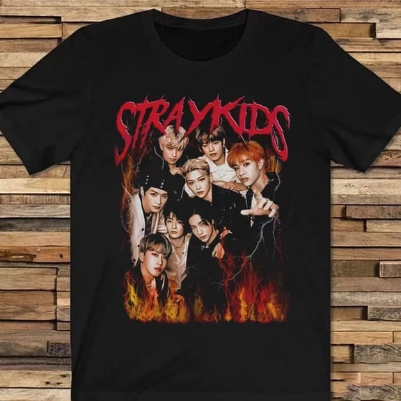 New Popular Stray Kids classic Gift For Fans Classic Shirt ,Black Color,Size M