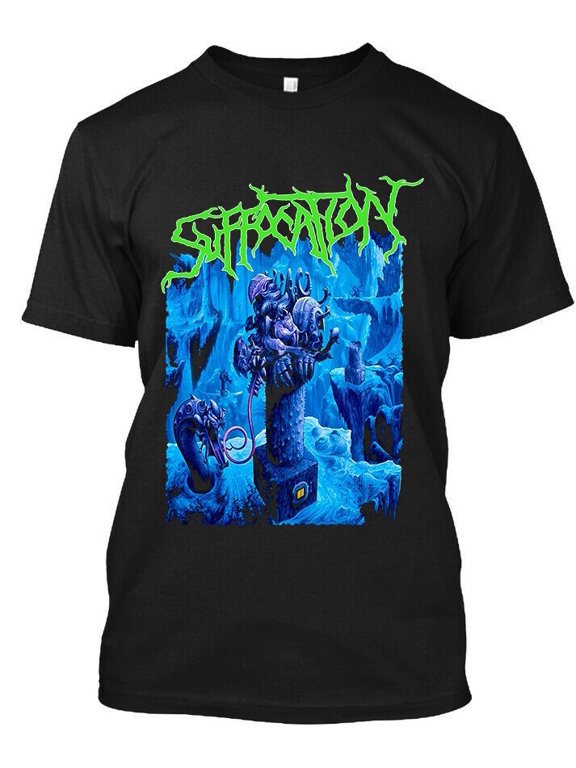 New Popular Suffocation Breeding the Spawn American Death Music T-Shirt S-4XL