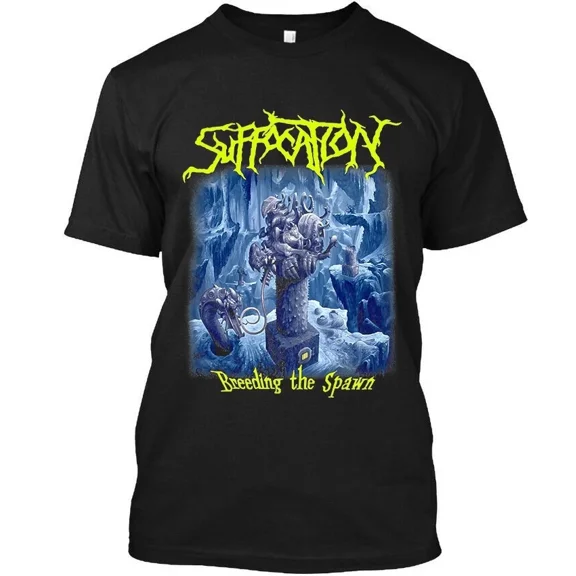 New Popular Suffocation Breeding the Spawn American Death Music T-Shirt S-4XL