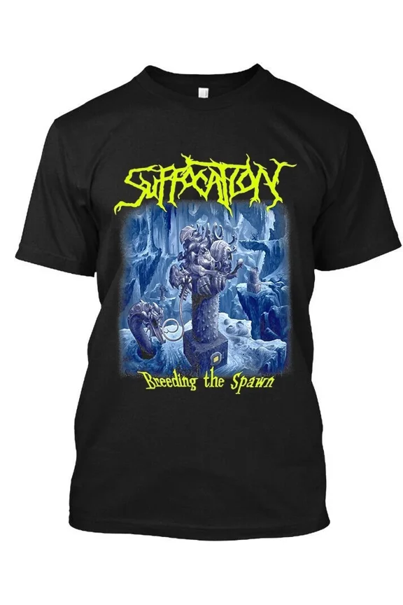 New Popular Suffocation Breeding the Spawn American Death Music T-Shirt S-4XL