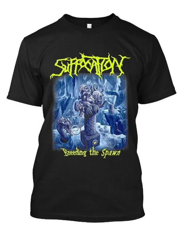 New Popular Suffocation Breeding the Spawn American Death Music T-Shirt S-4XL