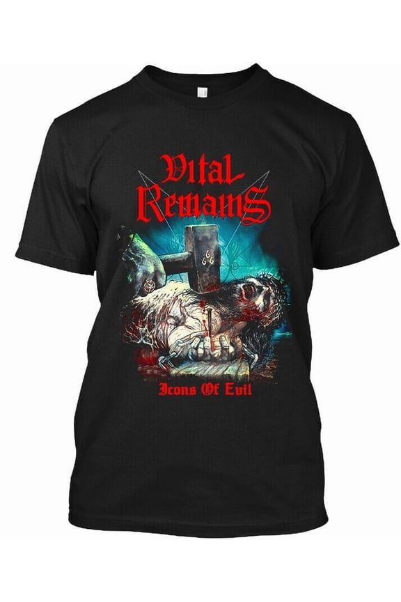 New Popular Vital Remains Icons of Evil American Death Music Logo T-Shirt S-4XL
