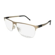 New Porsche Design P8324 Mens Designer Half-Rim Titanium Gold Titanium Prestigious Designer Frame Demo Lenses 57-14-145 Eyeglasses/Glasses
