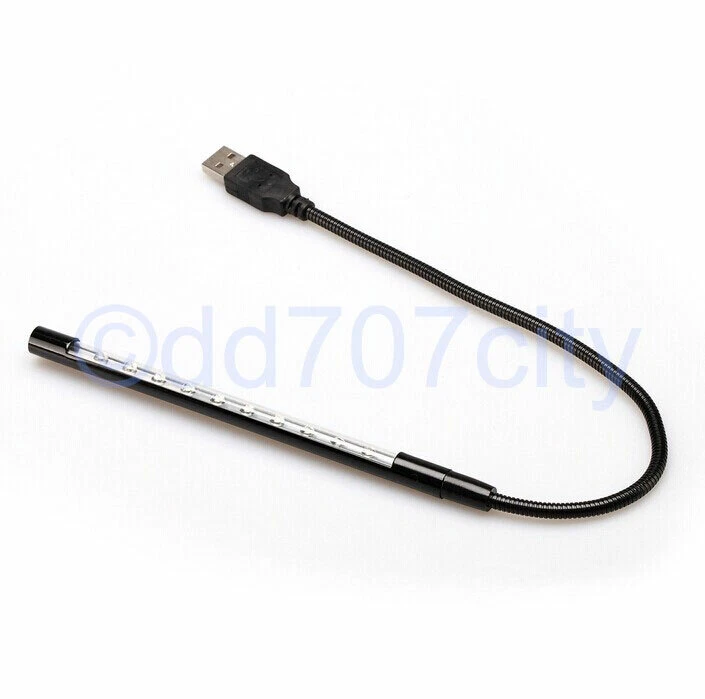 New Portable Black Usb 10 Led Light For Pc Notebook Laptop Keyboard Reading