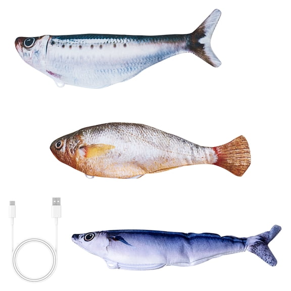 Portable Safe Flopping Fish Play Toy Rechargeable with Catmint Indoor