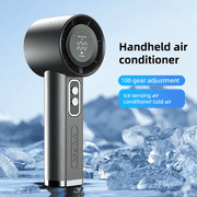 New Portable Handheld Bladeless Fan - Adjustable & Rechargeable Mini Personal Fan With LED Display, High-Speed Turbo Engine, USB Charging, Ergonomic Design For Travel & Outdoor Use