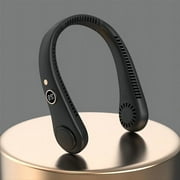 New Portable Neck Fan, Hands Free Bladeless Fan,5 Speeds USB Powered Desk Fan Rechargeable Headphone Design Wearable Personal Fan