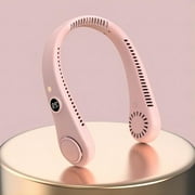 New Portable Neck Fan, Hands Free Bladeless Fan,5 Speeds USB Powered Desk Fan Rechargeable Headphone Design Wearable Personal Fan