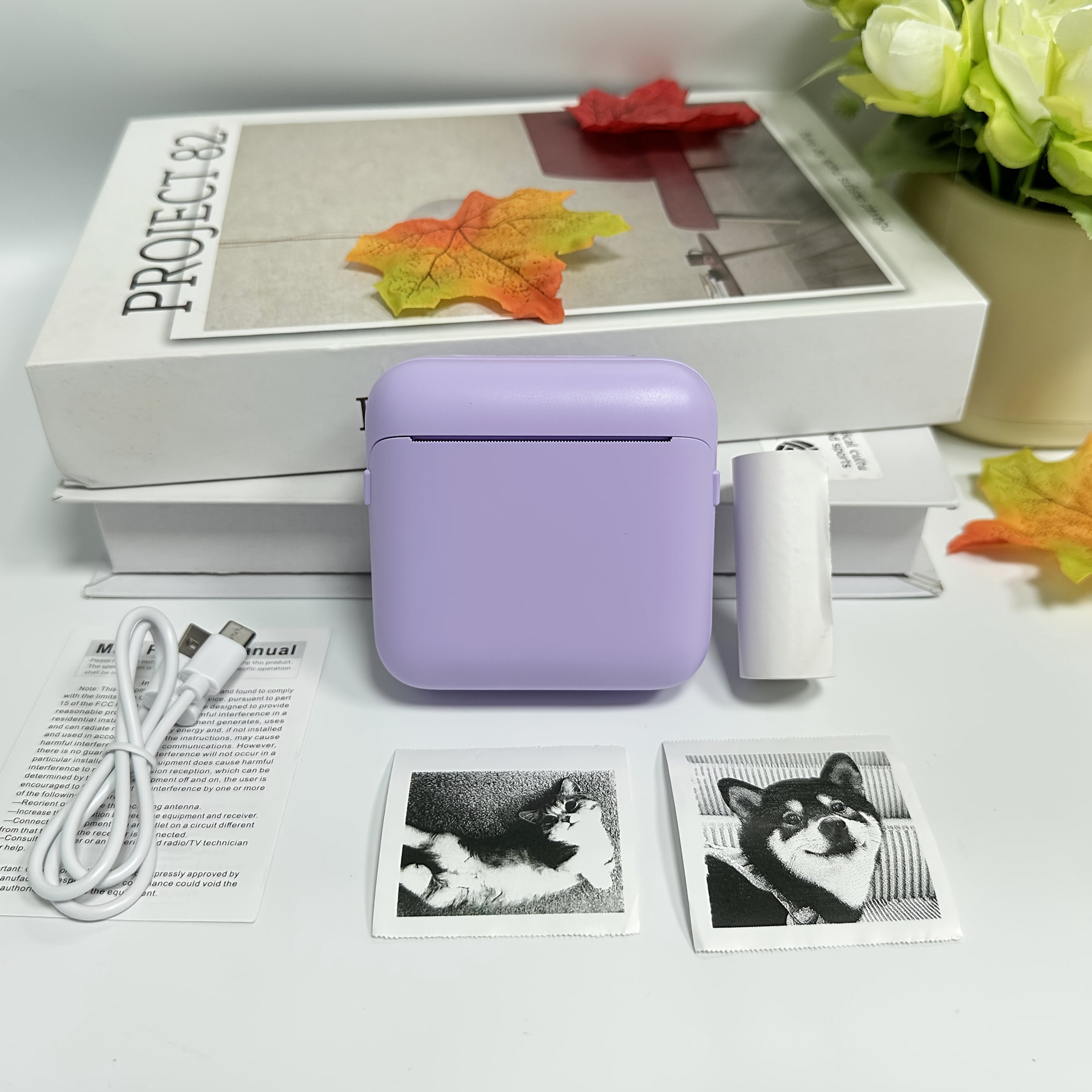 New Portable Thermal Printer - Instant Printing, Suitable for Photos, Labels, Notes, Etc., Wireless Connection, USB Charging, Monochrome Output, Essential for Study, High-quality Printing.