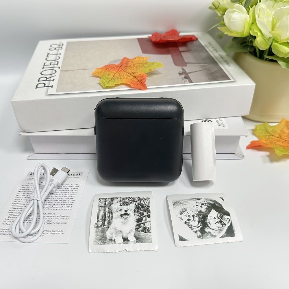 New Portable Thermal Printer - Instant Printing, Suitable for Photos, Labels, Notes, Etc., Wireless Connection, USB Charging, Monochrome Output, Essential for Study, High-quality Printing.
