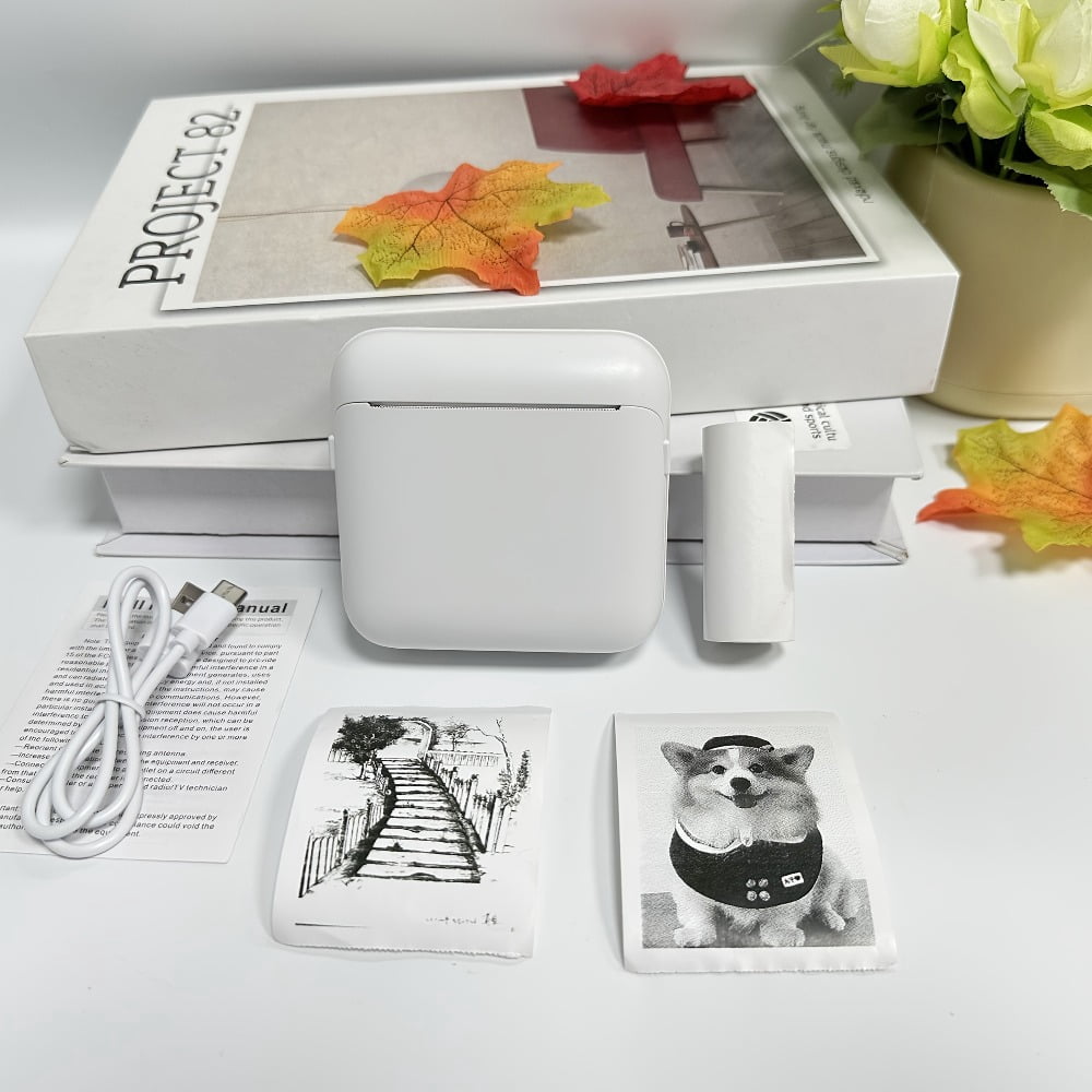New Portable Thermal Printer - Instant Printing, Suitable for Photos, Labels, Notes, Etc., Wireless Connection, USB Charging, Monochrome Output, Essential for Study, High-quality Printing.