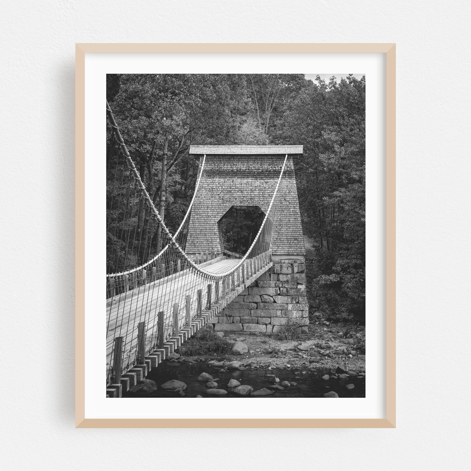 New Portland Wire Bridge 01 B&W - New Portland Maine Photography Black ...