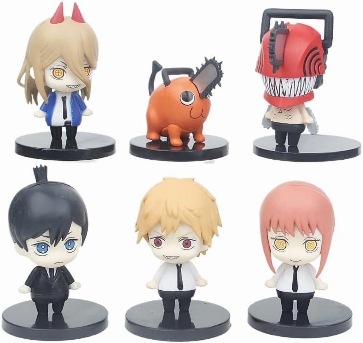 New Power, Denji, Pochita Figure, q Version 6pieces Action Figures 10cm/3.9inch Handmade Cosplay PVC Statues Souvenirs for Anime Fans Gifts (b)