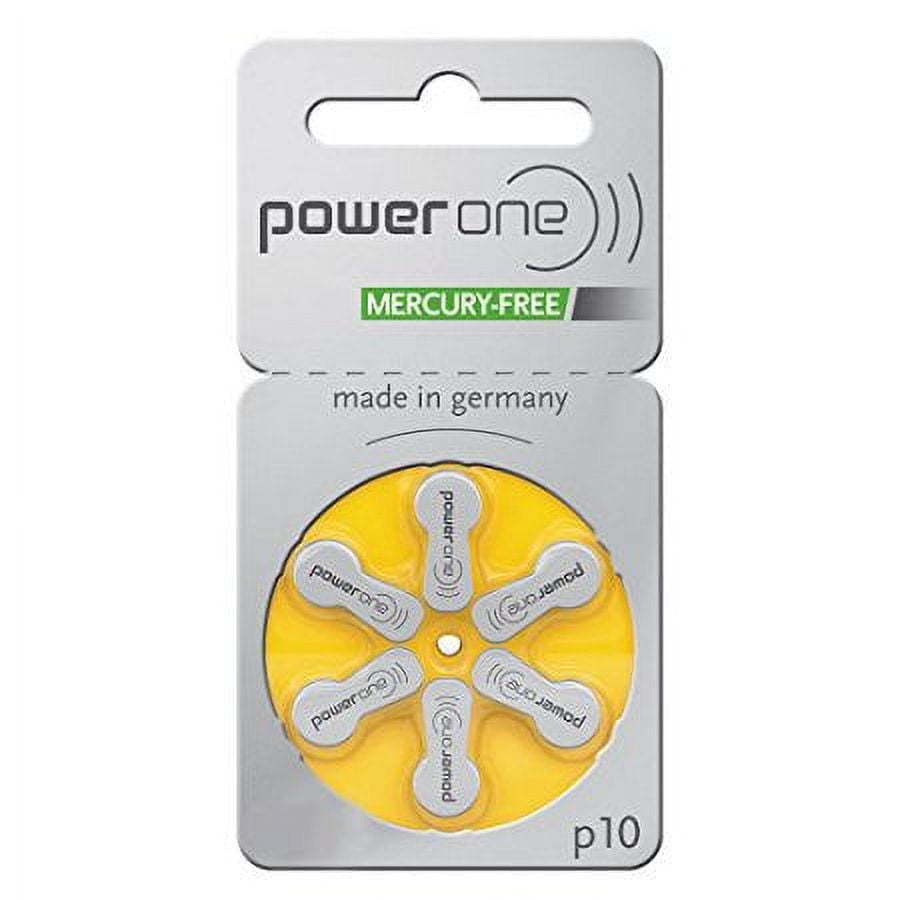New PowerOne No Mercury Hearing Aid Batteries Size 10, PR70 (120 Batteries) + Battery Keychain Kit