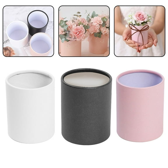 New Practical Shop Home Office Mini Carton Paper Box Charming Look Convenient Flower Wrapping Mini Round Shape one white 8*6.5cm Smile Home