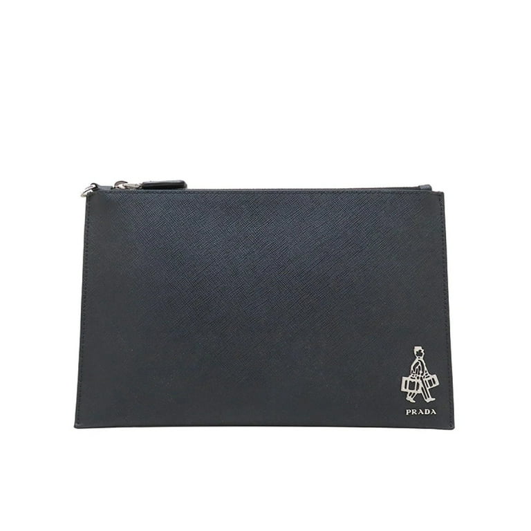 Prada saffiano cheap clutch bag
