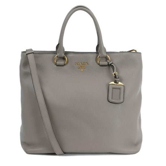 Prada Gray Vitello Phenix Shopping Tote Bag 1BG865
