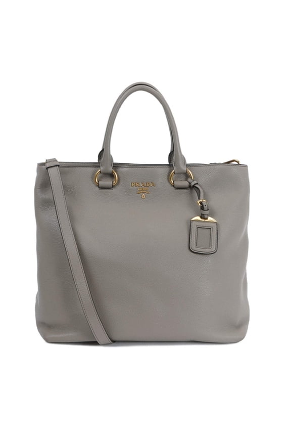 Gray Vitello Phenix Shopping Tote Bag 1BG865
