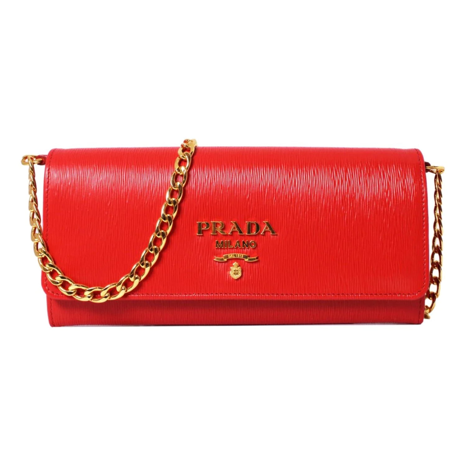 prada wallet on chain red
