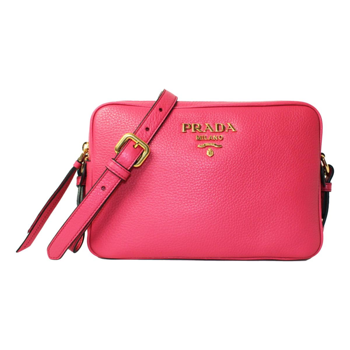 Prada Vitello Phenix Leather Crossbody Bag Beige