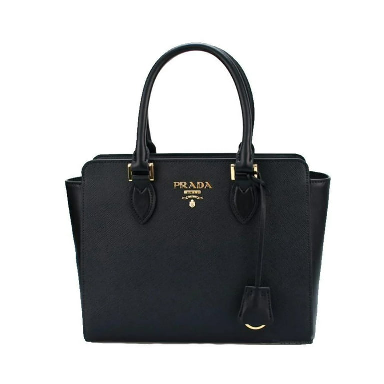 New Prada Saffiano Borsa Black Leather Shoulder Tote Handbag 1BA113 