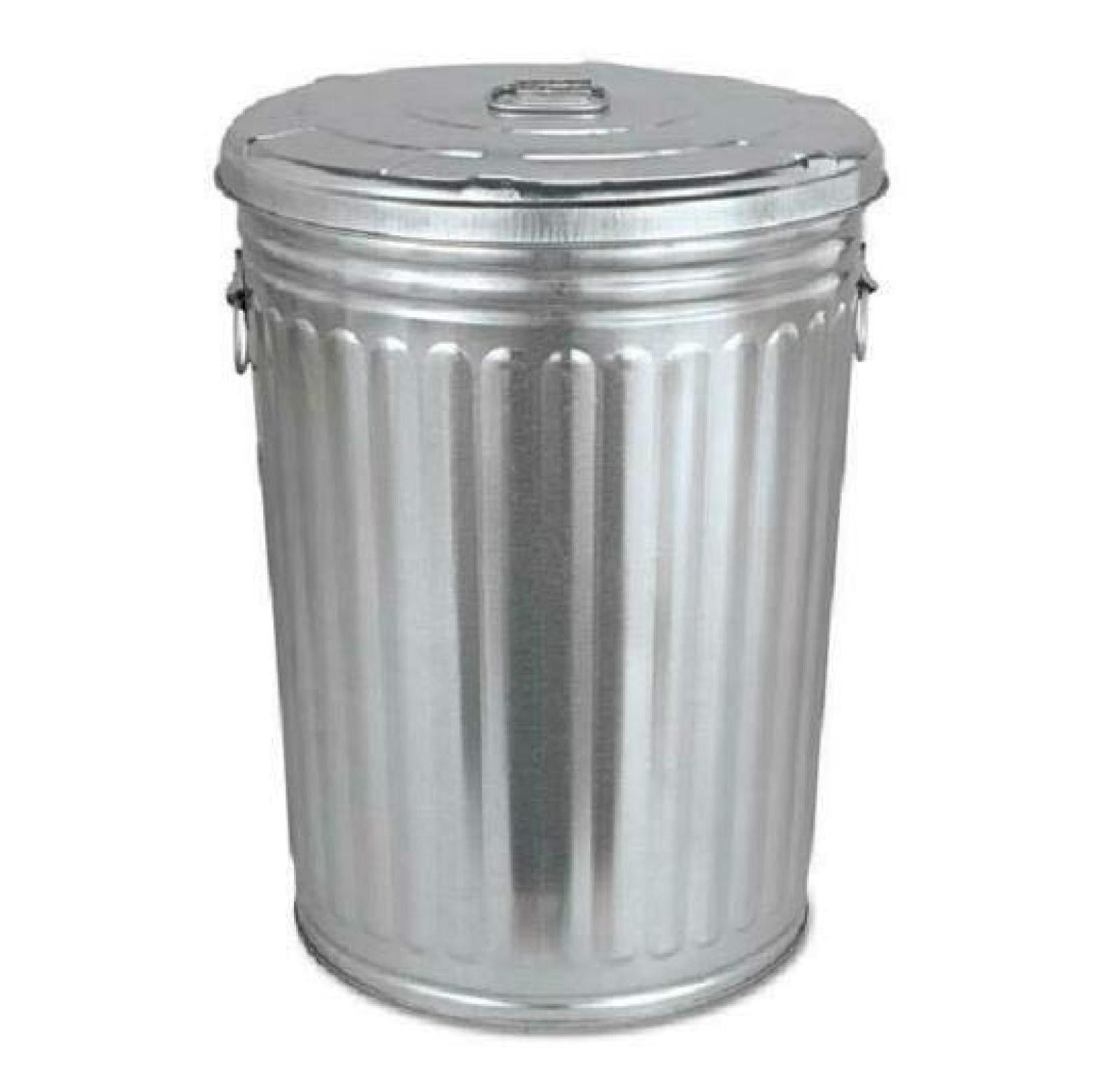 Galvanized Steel 20-Gallon Round Trash Can with Lid