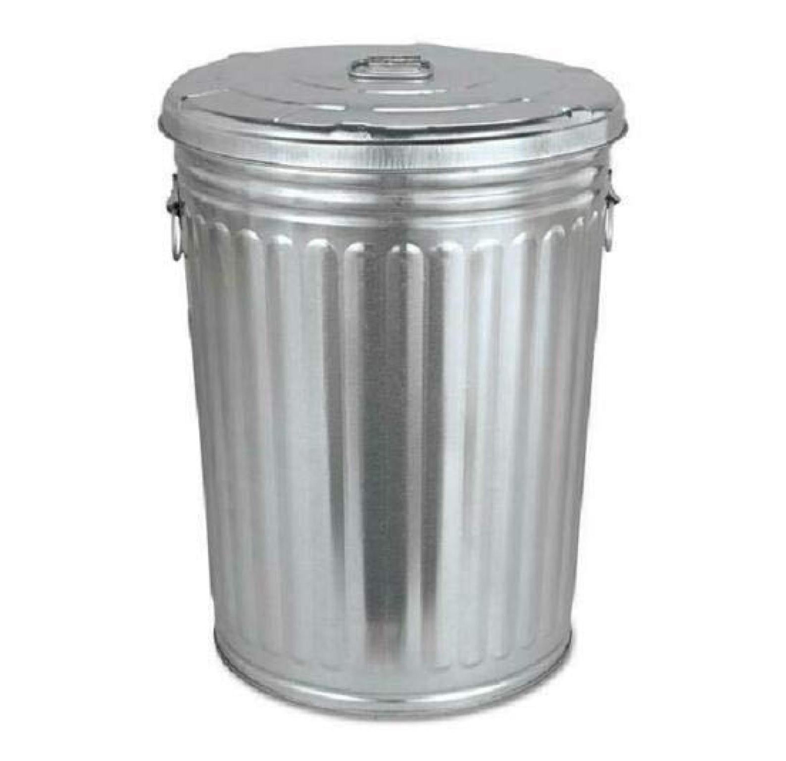 Galvanized Steel 20-Gallon Round Trash Can with Lid
