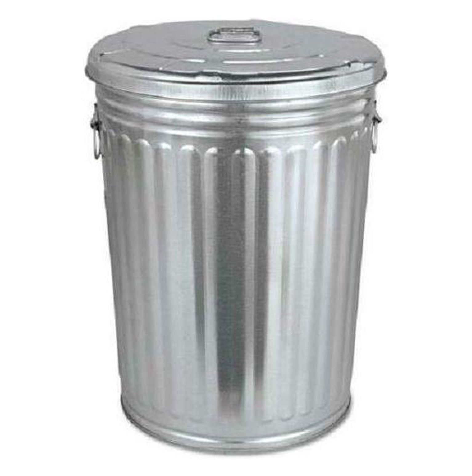 Galvanized Steel 20-Gallon Round Trash Can with Lid
