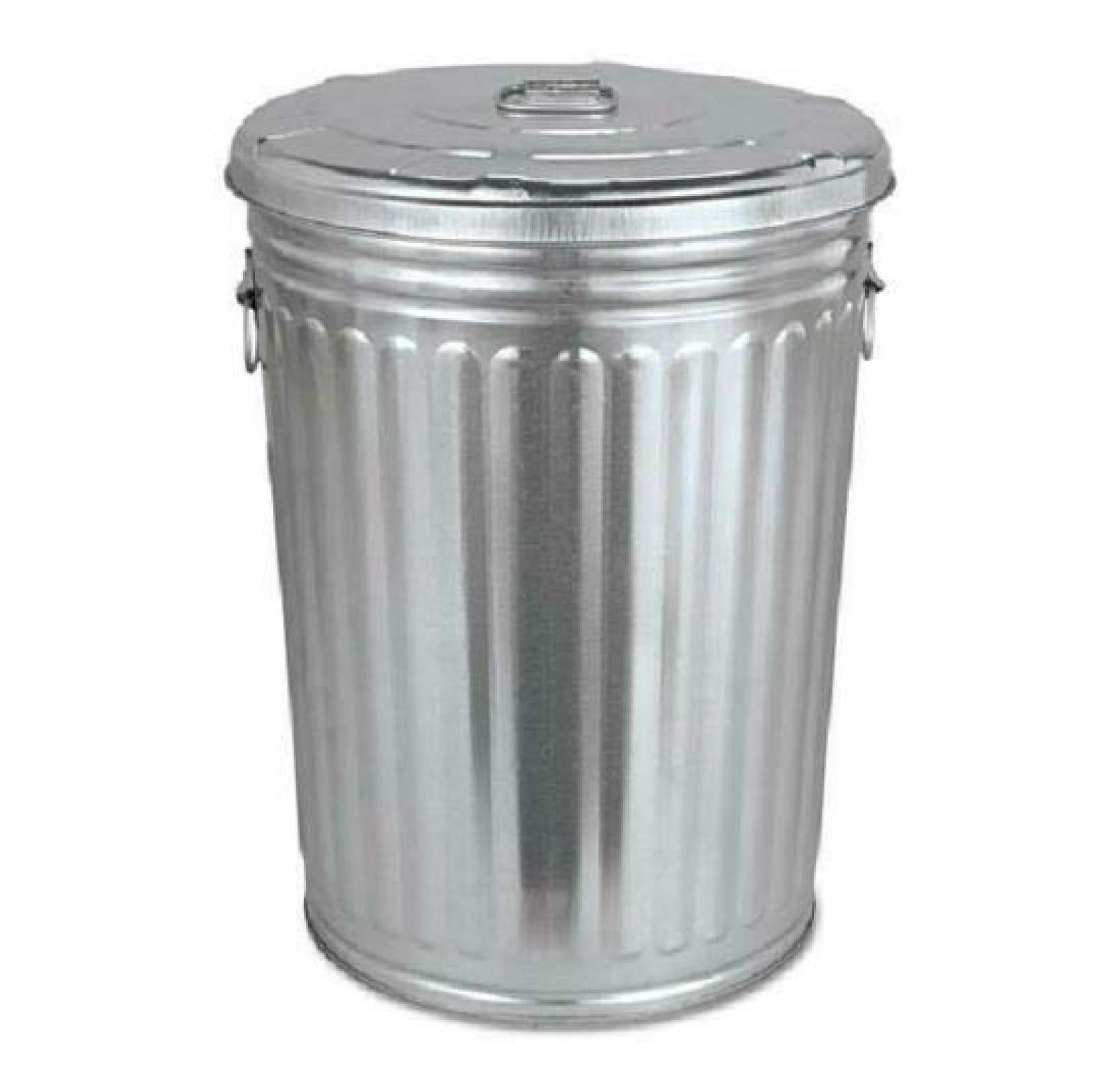 Galvanized Steel 20-Gallon Round Trash Can with Lid