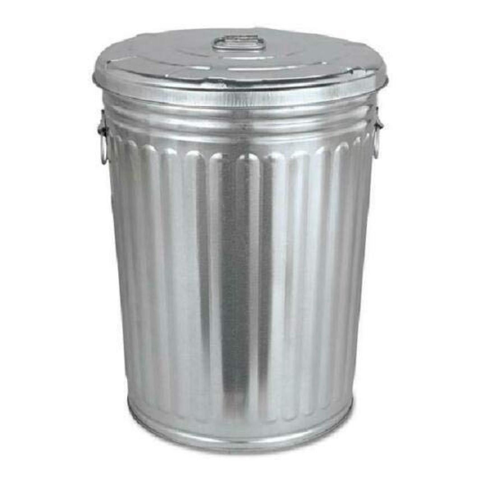 Galvanized Steel 20-Gallon Round Trash Can with Lid