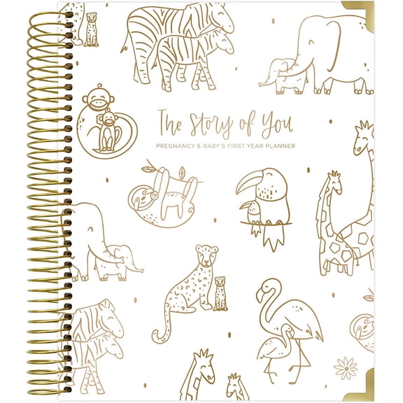 New Pregnancy and Baby's First Year Calendar Planner & Keepsake Journal with Stickers - Hardcover Scrapbook Memory Book Organizer - (Undated) 8 x 10" - The Story of You