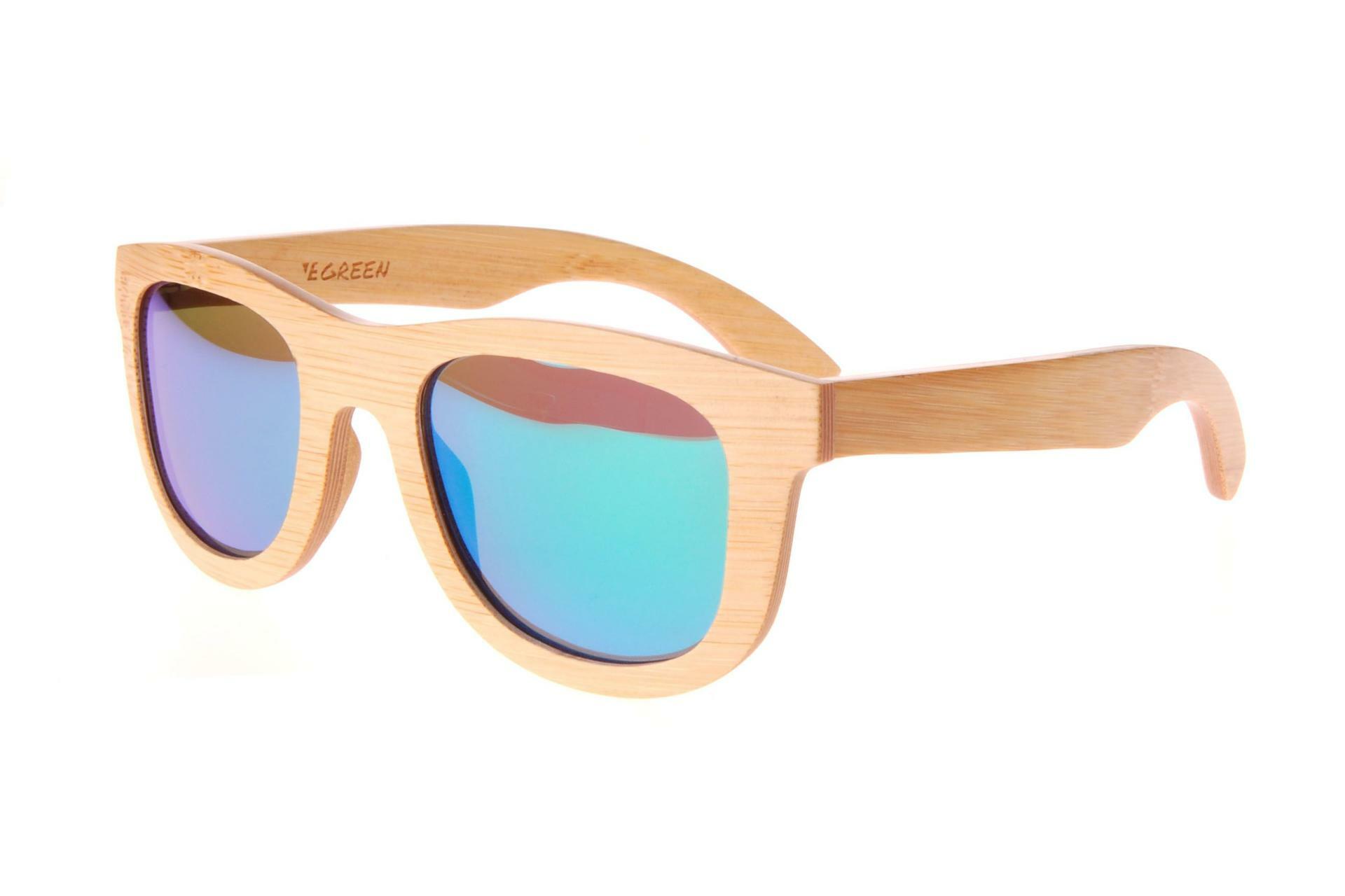 New Premium Wooden Polarized Birch Fir Sunglasses 53mm with Green Mirror Lenses NEW VE GREEN FIR 53.24.145 Birch Unisex Sunglasses POLARIZED  main image 2