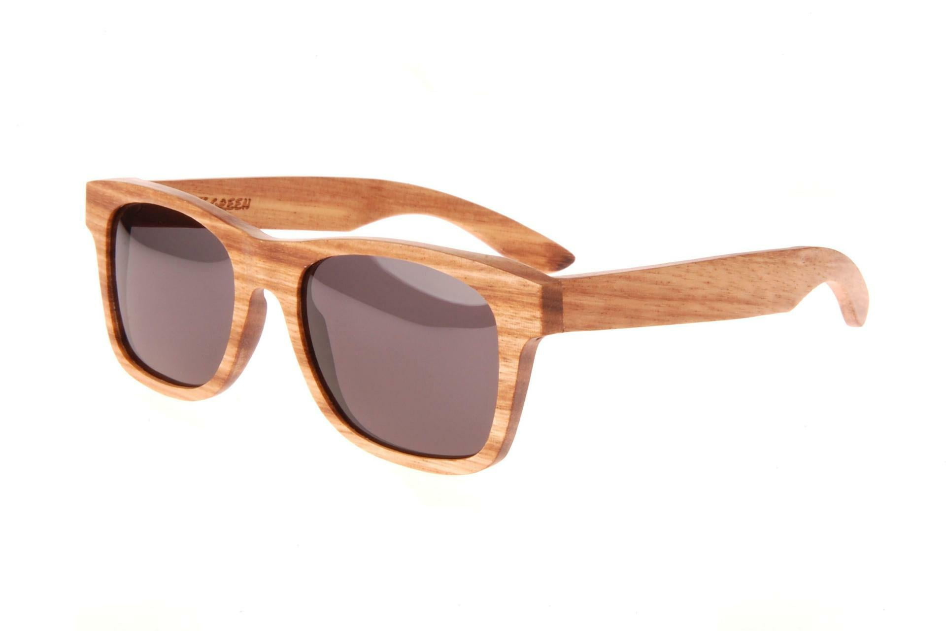 New Premium Wooden Polarized Walnut Cyprus Sunglasses 51mm with Grey Lenses Walnut Wood Sunglasses with Dark Grey Polarized Lenses for Men main image 3