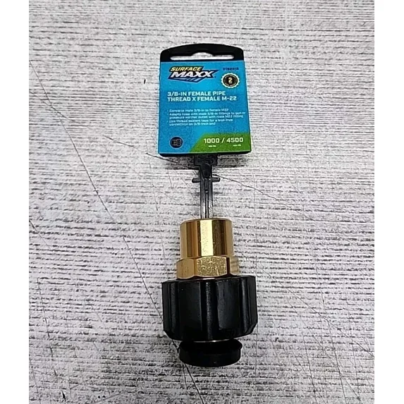 New Pressure Washer 3/8” Fpt To M22 Gun Connector Surface Maxx (Brass)