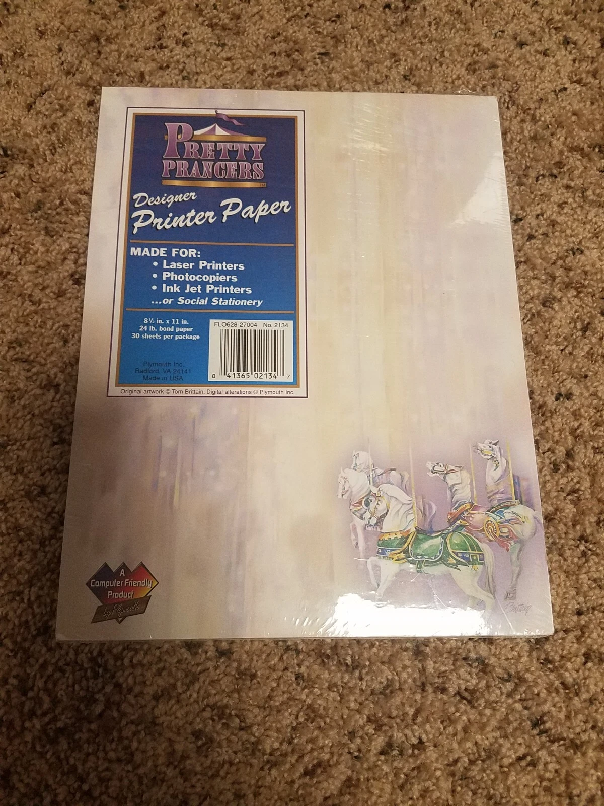 New Pretty Prancers Designer Printer Paper 8.5X11 Carousel Horses 30 ...