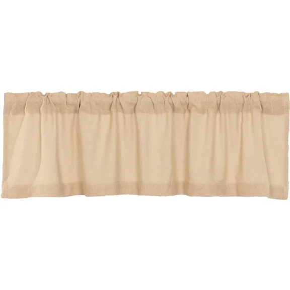 New Primitive Farmhouse Rustic Dark Cream Burlap Valance Topper Curtain