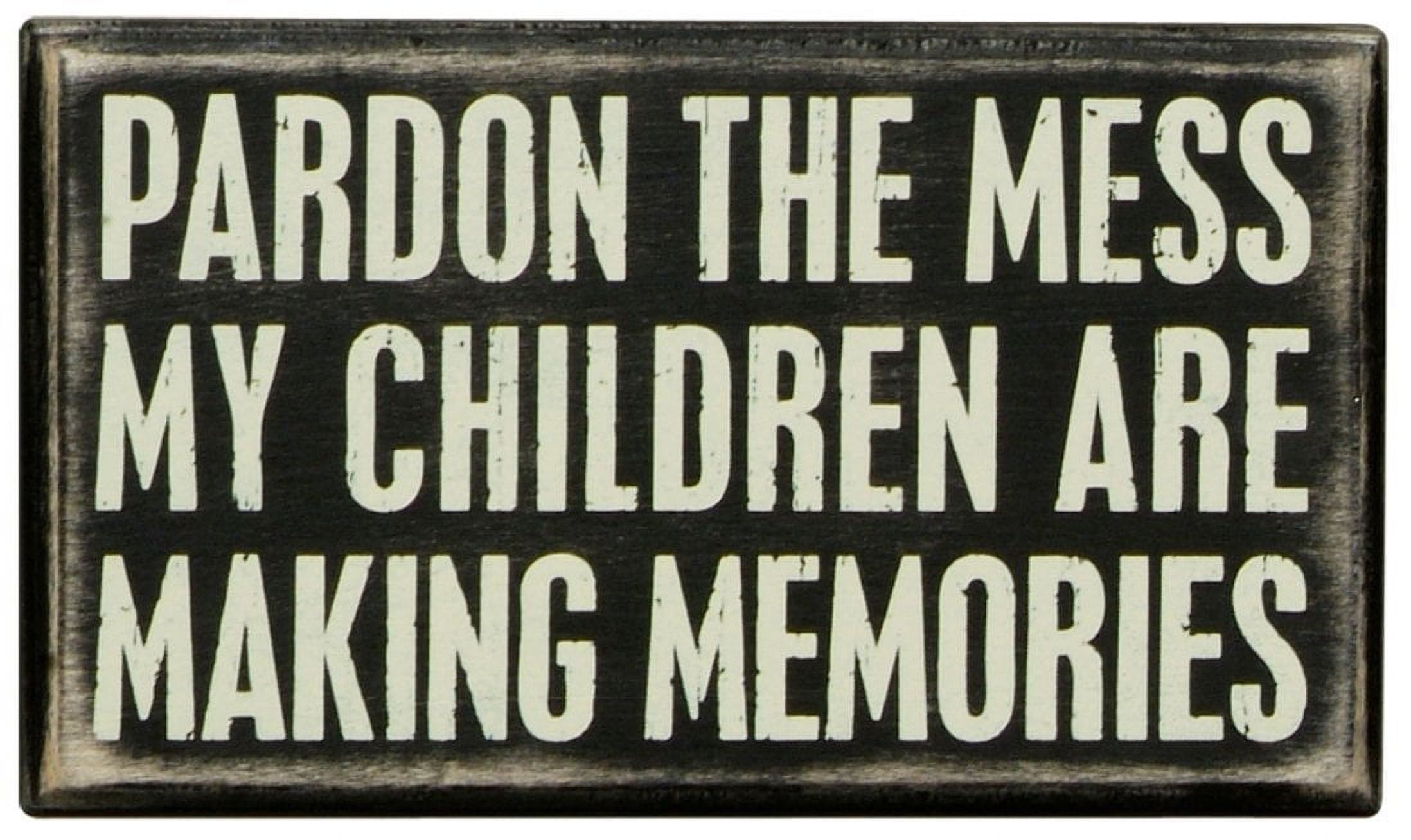 Black and White Rectangular Wooden Box Sign for Wall Mount