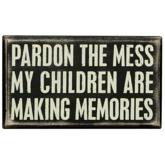 Primitives by Kathy Classic Box Sign, 6 x 3.5-Inches, Pardon The Mess