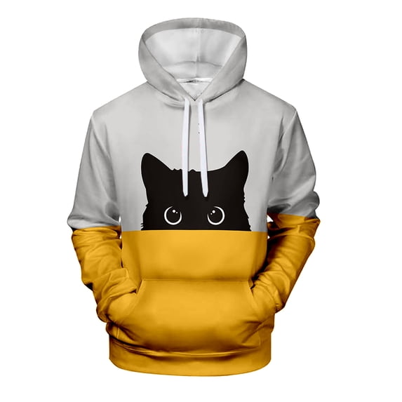 New Print Animal Hoodie Men Women Sweatshirt Unisex Hooded Autumn/Winter 3D Cat Hoodies Boys Girls Splicing Pullover