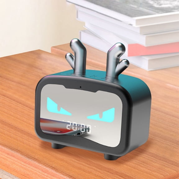 New Private Model M1 Clock Bluetooth Speaker Mirror Creative Portable Alarm Clock Mini Mini Sound Gift Black 12.5*4.8*15.5Cm