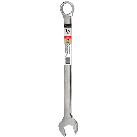 Pro-Grade 1-1/2" Combination Wrench, Dyna Drive, Chrome Vanadium, ANSI Certified, 11019