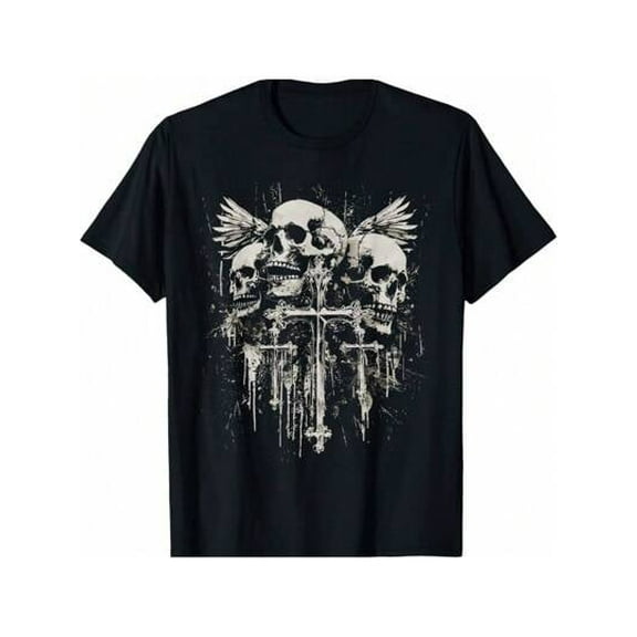 New Product Skull Cross Y2K Goth Alt Grunge Gothic Emo Aesthetic T-Shirt