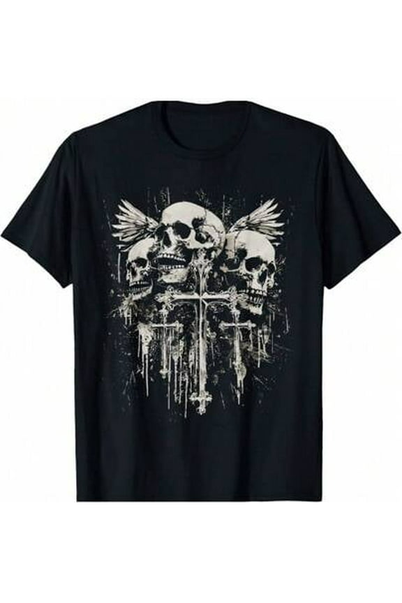 New Product Skull Cross Y2K Goth Alt Grunge Gothic Emo Aesthetic T-Shirt