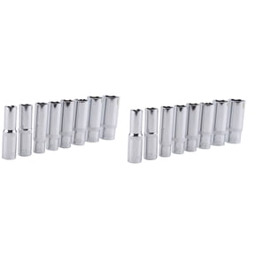 New Professional 16Pc 3/8-Inch Drive Deep Socket Set,Metric,10 mm-19 mm,silver