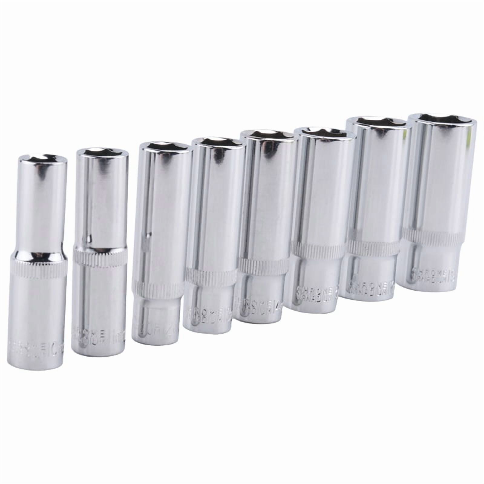 New Professional 8Pc 3/8-Inch Drive Deep Socket Set,Metric,10 Mm-19 Mm,silver